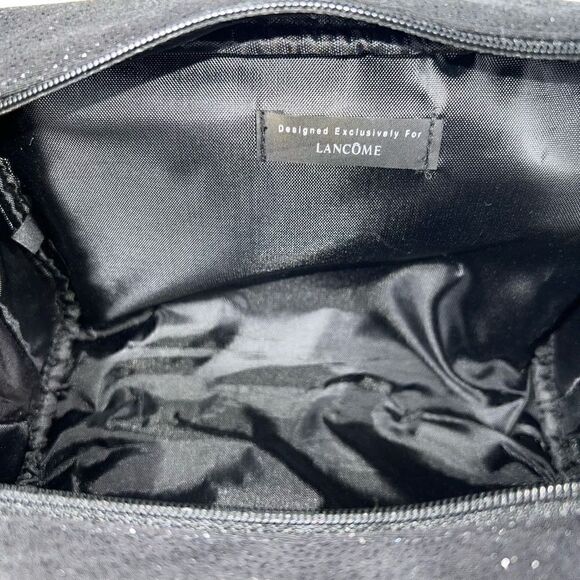 Lancôme, Black Glitter Make up Cosmetics Travel Pouch Zip Top & Flap Closure - Picture 11 of 11